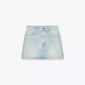 New Zara TRF denim mini skirt in light blue -xs